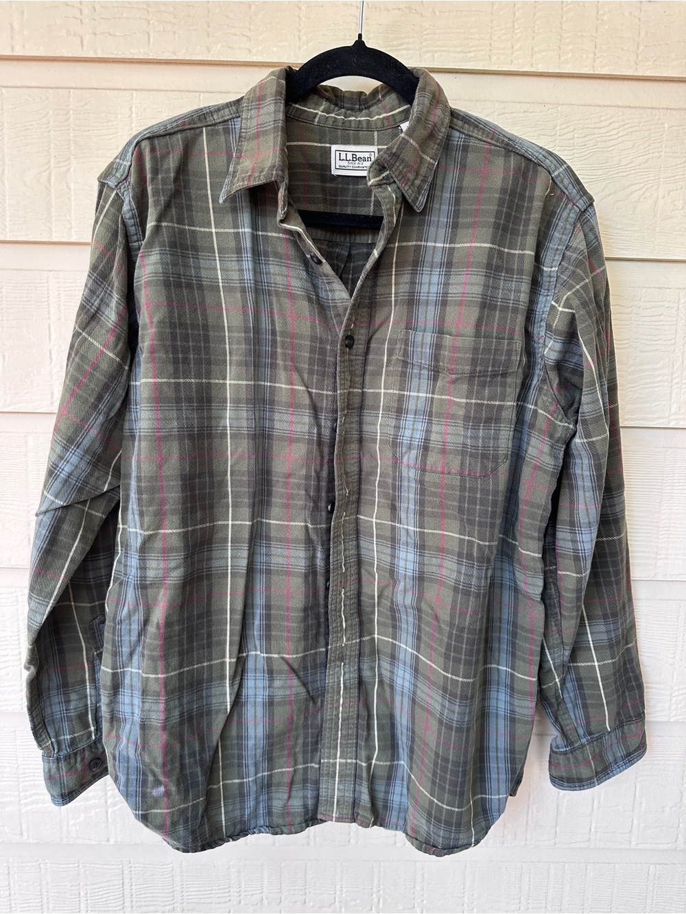 L.L. Bean Men's Olive Flannel